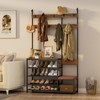 ROOMTEC Coat Rack Shoe Bench,Hall Tree with Shoe Bench for