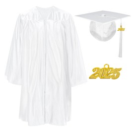 Misscom Shiny Preschool Kindergarten Graduation Cap Gown Set for Kids With 2025 2026 Tassels Charms