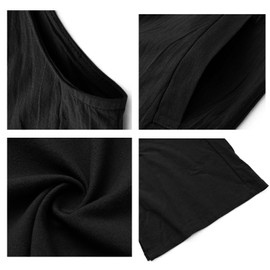 Overol Jumper de Agodón Mujer Sin Mangas Mono Holgado Con Bolsillos Para Dama Overol Maternidad Casual Overoles Modernos Pierna Ancha Pantalones (MX/US, Alfa, Mediano, Regular, Regular, Negro)