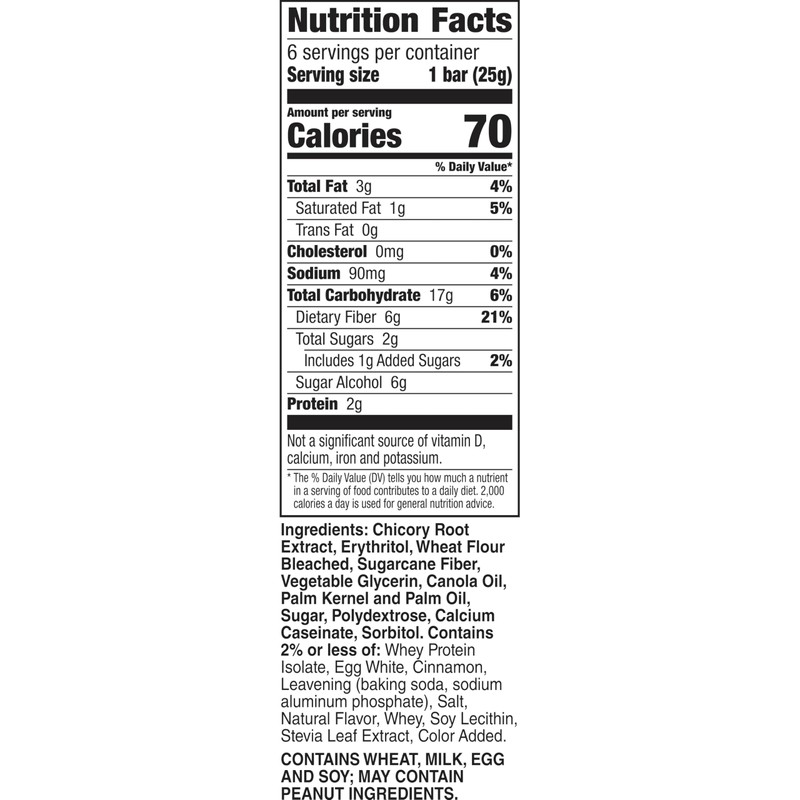 Fiber One 70 Calorie Soft-Baked Bars, Cinnamon Coffee Cake, 6