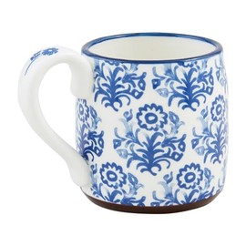 Mud Pie Flowers Blue Floral Mug; 15Oz