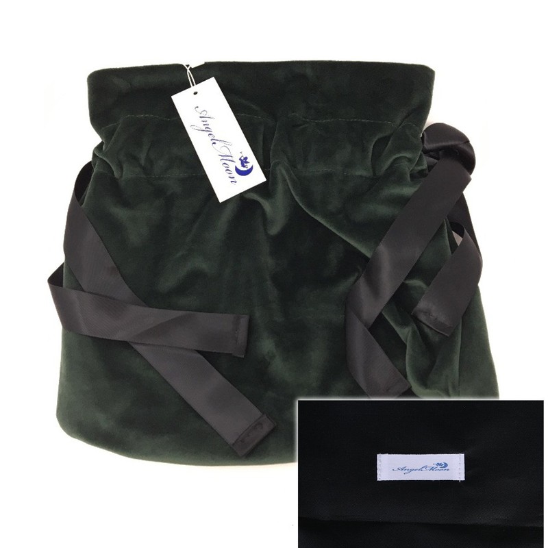 Angel Moon Drawstring Bag, Shoulder Bag, Chain Strap, Cross-body Velour,