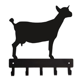 The Metal Peddler Nigerian Dwarf Goat Key Holder Rack - Small 6 inch Wide - Made in USA