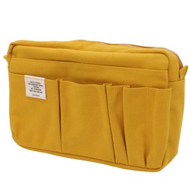 Delfonics] 500092 Inner Carrying Bag Size M Yellowe Cotton Pouch Case Bag in Bag, Yellow, 10.5 in. x 7.25 in. x 2.56 in. / medium, Compact