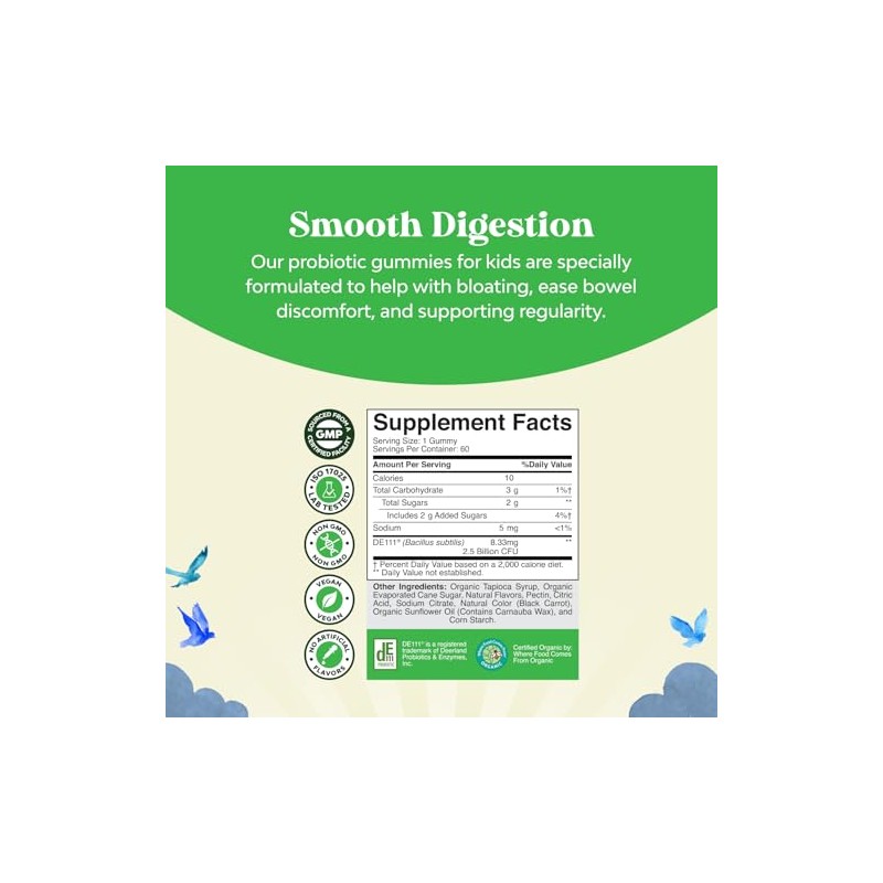 Natures Craft Gomitas Probióticas Orgánicas Niños Veganas Omg Inmunidad Salud