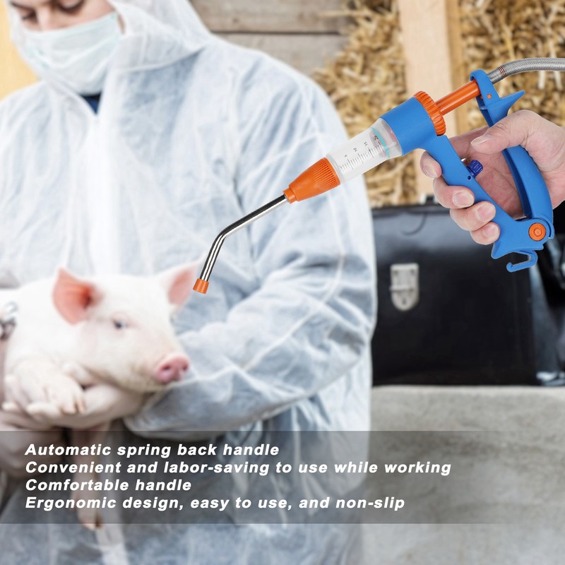 20ml Adjustable Continuous Vaccine Injector Automatic Feeding Injection Tool Veterinary