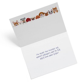 1Up Greetings Father's Day Card Dog Dad | Fathers Day card from Dog |5”x7.5” | (Single Card and Envelope)