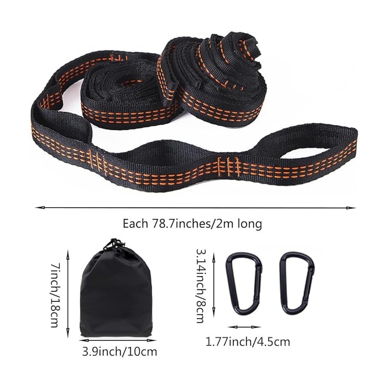 Adjustable Hammock Straps,2Pcs 6.5FT Lightweight Tree Straps with 6 Loops
