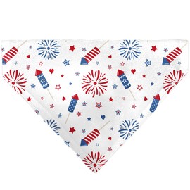 Buckle-Down Stars and Stripes Fireworks White Blue Red Black Slip On CollarÊBandana Only