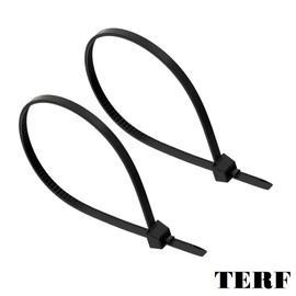 TERF® 20 Pcs Reusable Black Cable Ties 450mm (18'') X 9mm Heavy Duty Nylon Releasable Adjustable Wire Cable Ties Zip Wraps Plastic Tie for Home Office Garden Garage Workshop DIY Purpose Use