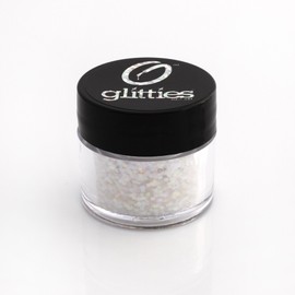 GLITTIES - Diamond Dust - (.035") - Square White Solvent Resistant Glitter - Glitter for Nails - Gel, Acrylic, Nail Polish, Nail Art Supplies - Iridescent, Holographic, Polyester - (10 Grams)