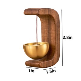 Magnetic Wooden Doorbell for Store, Shopkeepers Bell with Brass Chime, Welcome Door Chime for Home, Office, Refrigerator, Easy Install, No Drilling, Silent Bell (3, Coffee)