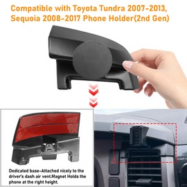 APESER Compatible with Toyota Tundra Phone Holder 2007-2013 for Air Vent,2nd Gen Tundra/Sequoia Phone Mount Magnetic Bracket Anti-Shake,360 Degree Rotation Tundra Dashboard Cell Phone Mount Stand