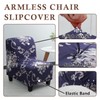 Armless Accent Chair Cover Printed Slipper Chair Slipcover Stretch Retro