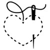 Love Sewing - Sticker Graphic - Auto, Wall, Laptop, Cell, Truck Sticker for Windows, Cars, Trucks