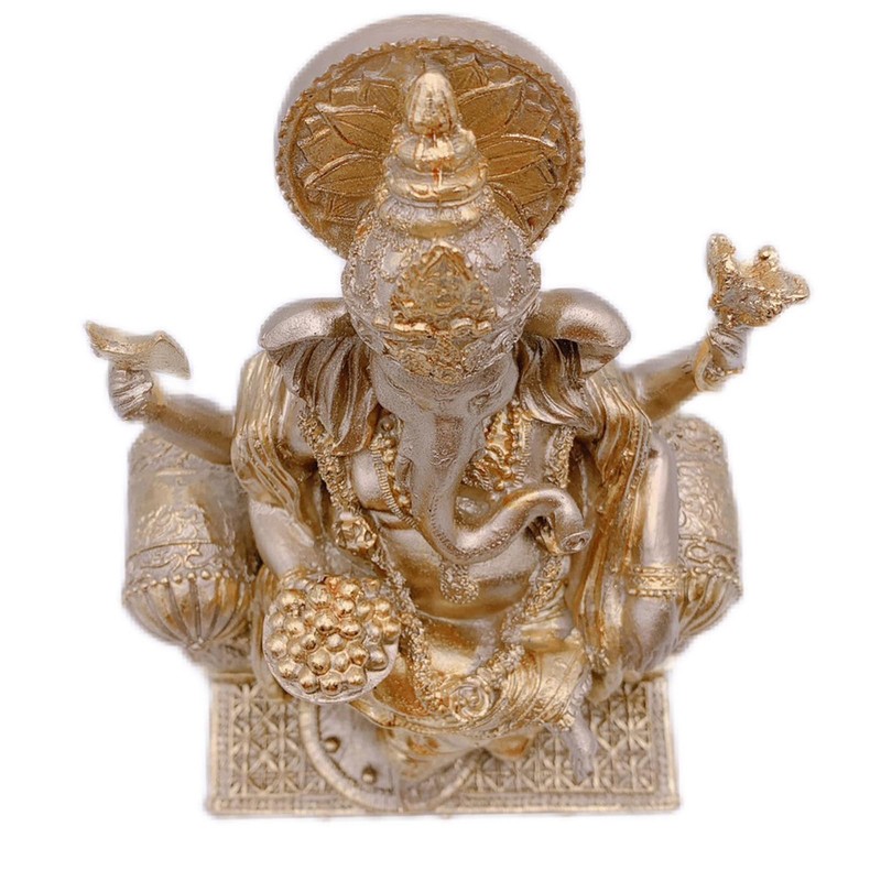 Ganesha Golden Figurine Indian God Elephant Asian Miscellaneous Goods Elephant
