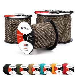 Brotree 3mm Paracord 425 100% Nylon 30M Rope 3 Strands Type II Parachute Cord for Outdoor, Craft, DIY - 192kg Breaking Load (Forest Camo)