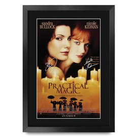 HWC Trading Practical Magic Sandra Bullock, Nicole Kidman Gifts Printed Poster Signed Autograph Picture for Movie Memorabilia Fans - A3 Framed