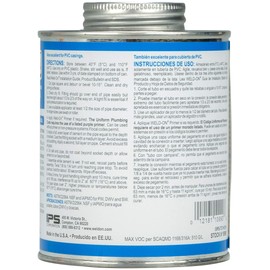 Weld-On 10990 737 Turf 'N Ag PVC Medium-Bodied High-Strength Solvent Cement - Very Fast-Setting and Low-VOC, Blue, 1 Pint (16 fl oz)