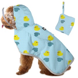 SlowTon Dog Raincoat, Waterproof, Transparent Double Layer Rain Jacket Dog with Hood for Small, Medium and Large Dogs, Dog Raincoat with Reflective Stripes and Storage Bag