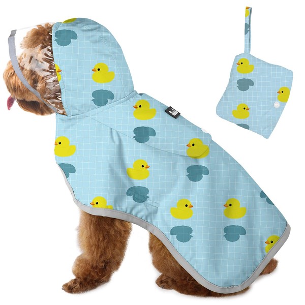 SlowTon Dog Raincoat, Waterproof, Transparent Double Layer Rain Jacket Dog