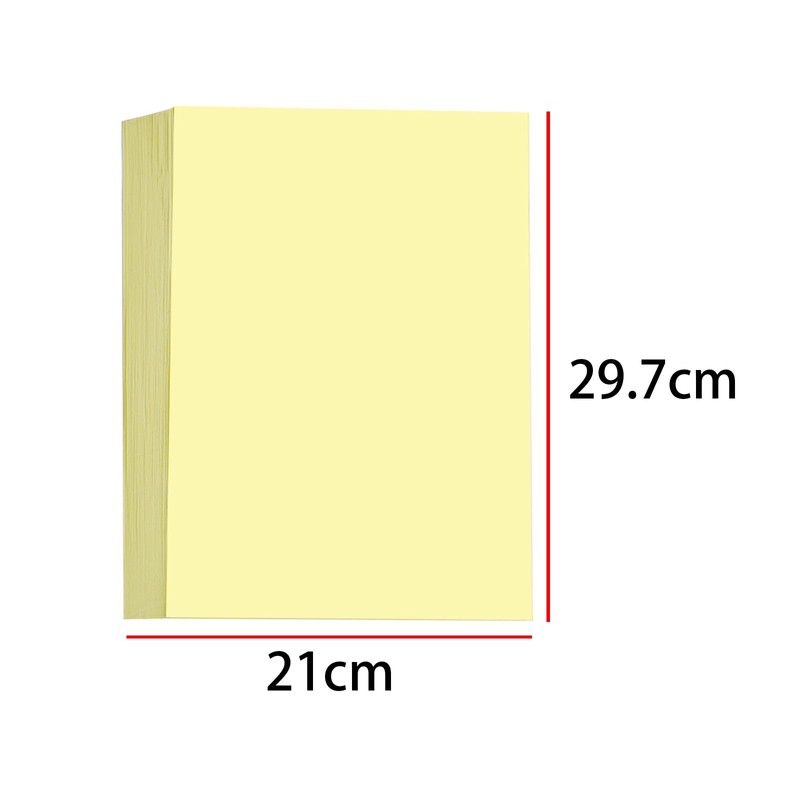 50 Sheets Light Yellow A4 Coloured Paper, 70g Coloured Copier
