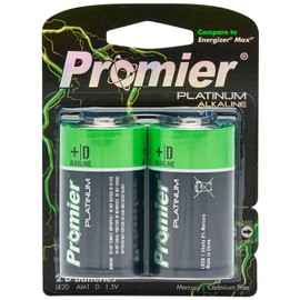 Promier D Alkaline Battery 2 Pack
