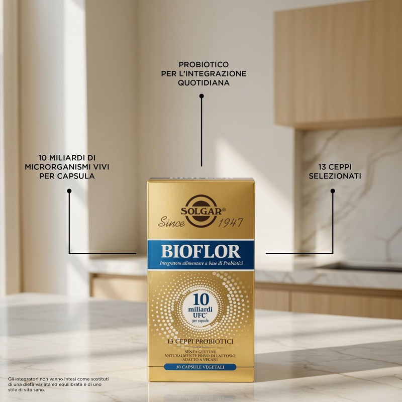 Solgar® Bioflor – Probiotici 13 Ceppi – Integratore Alimentare con