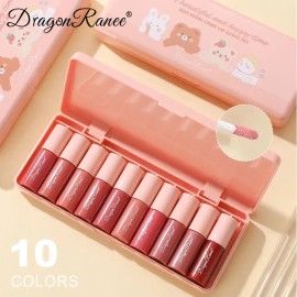 * Dragon Ranee Brillo Labial 10 Colores Set Regalo * Light Coral