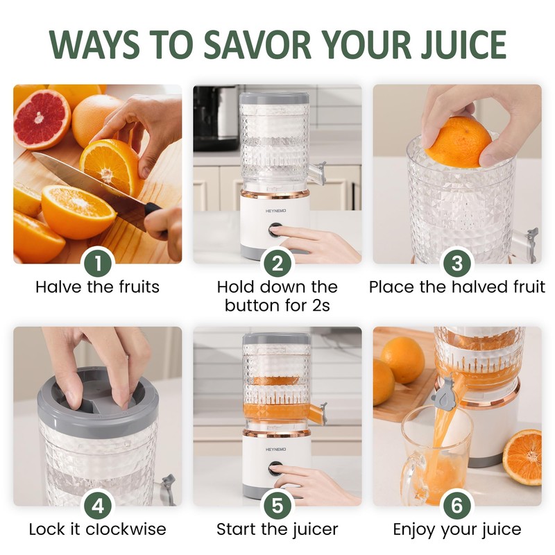 Electric Citrus Juicer Machines, Rechargeable Lemon Juicer Squeezer with USB