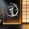 Samurai Sakura Metal Wall Art, Japanese Metal Wall Art Decor,