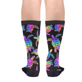 Yaateeh Rainbow Turtle Socks Gifts Funny Novelty Socks For Men Women