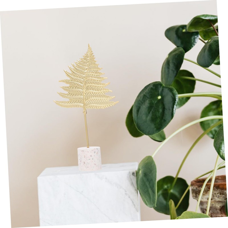 FUNOMOCYA 2pcs Gold Iron Leaf Decor Tabletop Metal Leaf Ornaments