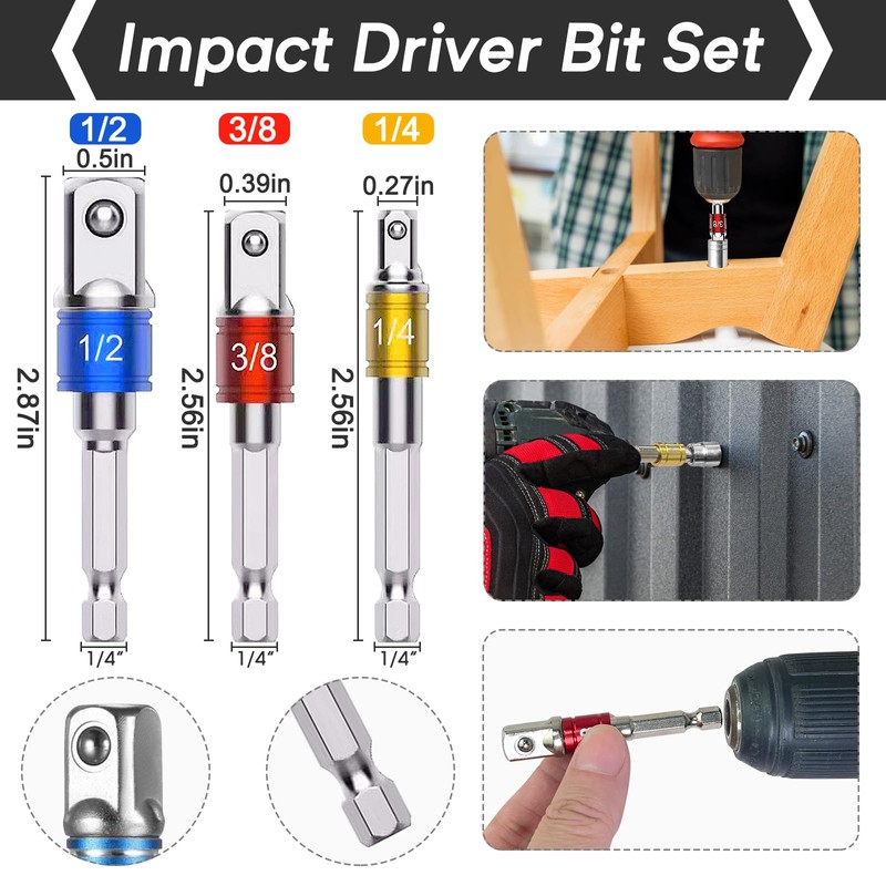 Guyuyii Flexible Drill Bit Extension Set - 105° Right Angle