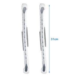 MOUMOUTEN Ice Skate Covers,1 Pair Plastic Ice Hockey Skate Blade Guards Covers with Adjustable Spring Skating Protective Gear and Soft Skate Blade Cover for Figure Skating or Hockey (White)