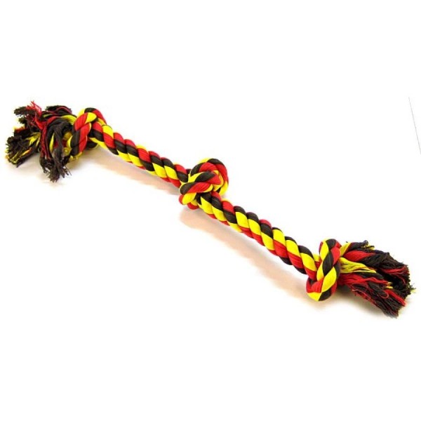Mammoth Pet Products Cottonblend Color 3 Knot Rope Tug Large