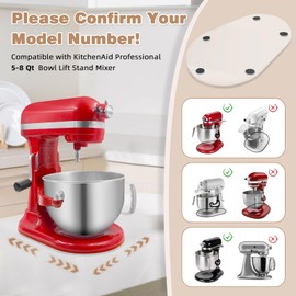 Compatible with Kitchen Aid Mixer Slider for 5.5-8 QT Stand Mixer, Kitchen Aid Sliders for Countertop, Mixer Slider Mat for Kitchen Aid Stand Mixer, Kitchen Aid Mixer Sttachments(Clear)