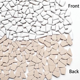 1.1 LB White Irregular Ceramic Mosaic Tiles for Crafts - Handmade Decorative Mosaic Pieces for Art, DIY, Mosaic Making, Wall Decor, Home & Garden Decoration