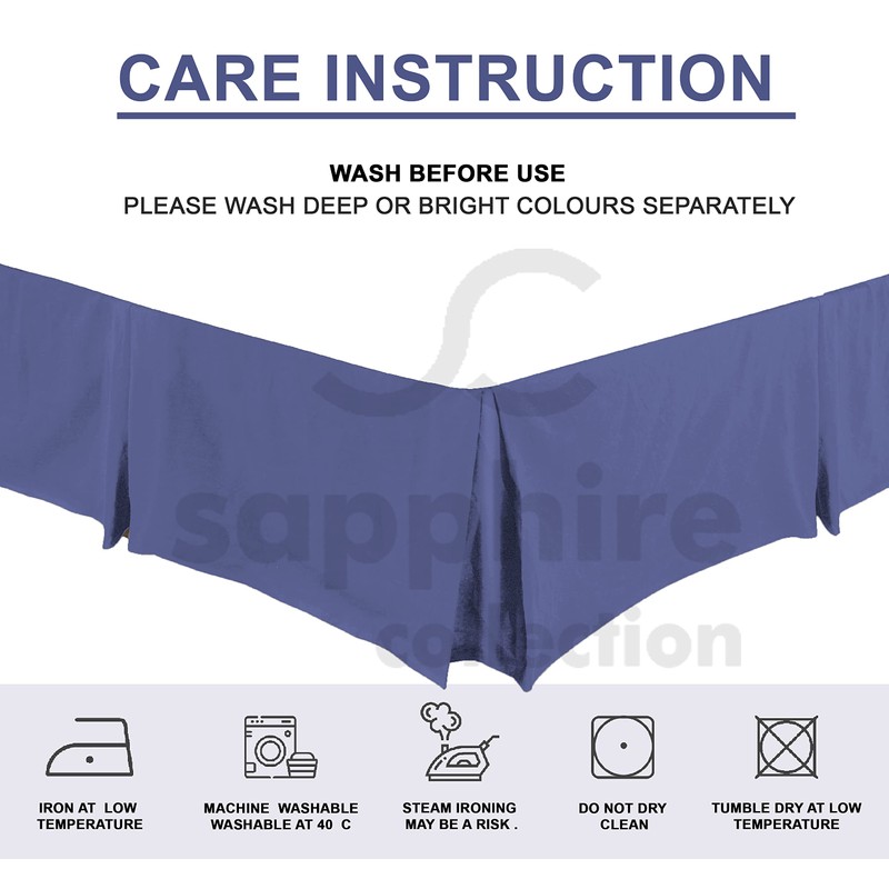 Sapphire Collection PLAIN DYED POLY COTTON PLEATED PLATFORM BASE VALANCE