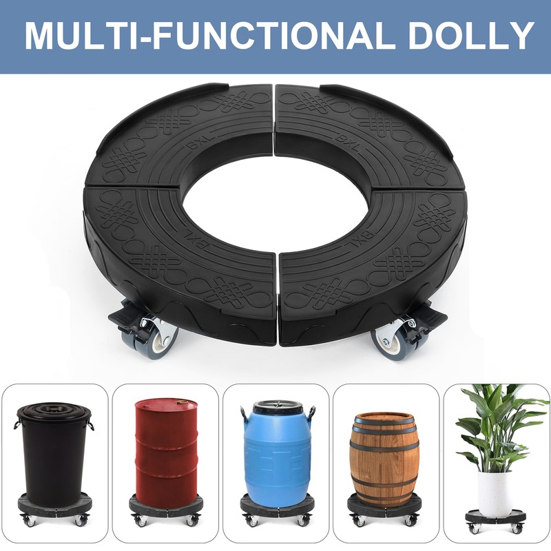 W B D WEIBIDA Trash Can Dolly Wheels Adjustable 15-19