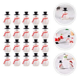 Toyvian 20Pcs Mini Snowman Resin Decoration Desktop Small Snowman Ornament DIY Snowman Ornament Tree Decoration Decoration