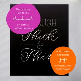 Sakura Gelly Roll Gel Pens - Medium Tip Ink Pens for Journaling, Art, or Drawing - Classic White Ink - All Are Tip Size Medium 08-6 Pack