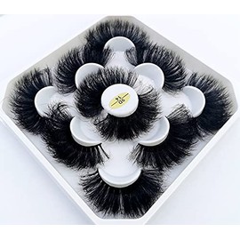 HBZGTLAD new 5 Pairs 25 mm 3d Mink Lashes Bulk Faux with Custom Pack Short Wholesales Natural False Eyelashes (9D-14)