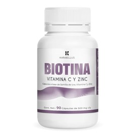 Biotina, Semilla de Uva, Vitamina C y Zinc, 90 Cápsulas Por Frasco