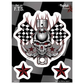 F.T.S.. - Racing Skull - Sticker Set