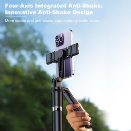 Fourmor 2024 Neuer Selfie-Stick, 360-Grad-Vierachsen-Anti-Shake-Mobile-Live-Übertragung, tragbare Lagerung, Outdoor-Bodenständer-Stativ