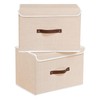 Yawinhe Storage Boxes with Lids 2 Pack, Collapsible Storage Bin