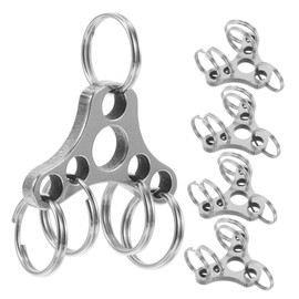 Outanaya Stainless Steel Keychain Carabiner Clip Multi-Key Organizer for Outdoor Activities Everyday Carry Silver