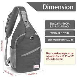 ZOMAKE Sling Bag,Small Crossbody Sling Backpack,Water Resistant Shoulder Bag Anti Thief Daypack(Black stripe)