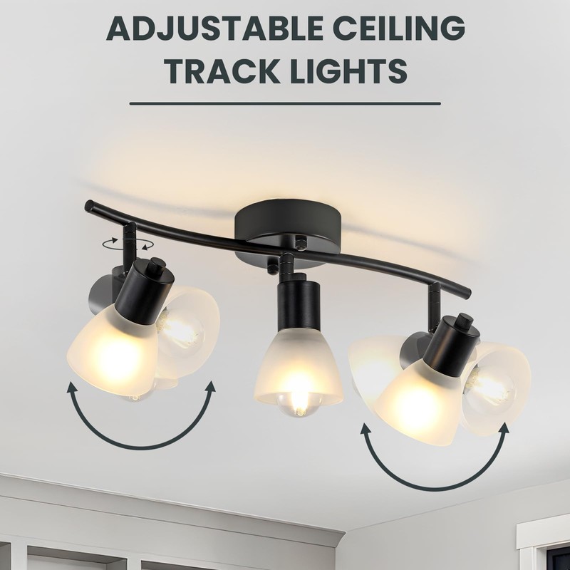 KEESFU 3 Light Track Lighting Fixtures Ceiling,Adjustable Directional Ceiling Lights